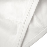 WIDE- LEG WASHED DENIM PANTS/ WHITE