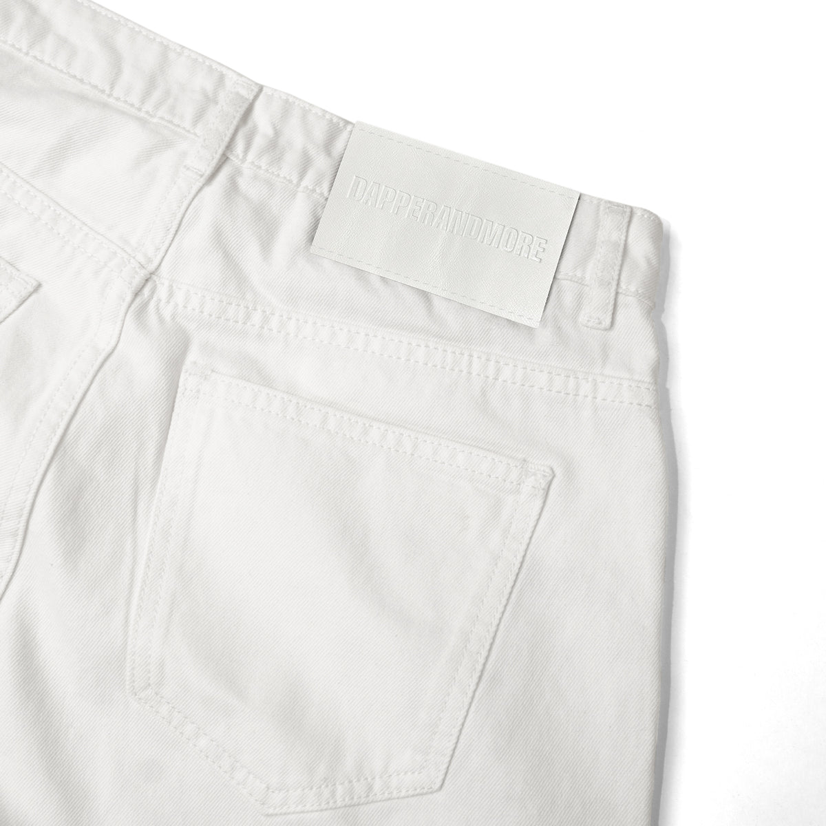 WIDE- LEG WASHED DENIM PANTS/ WHITE