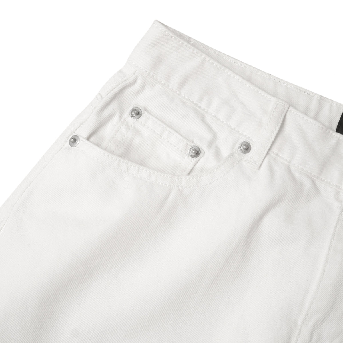 WIDE- LEG WASHED DENIM PANTS/ WHITE