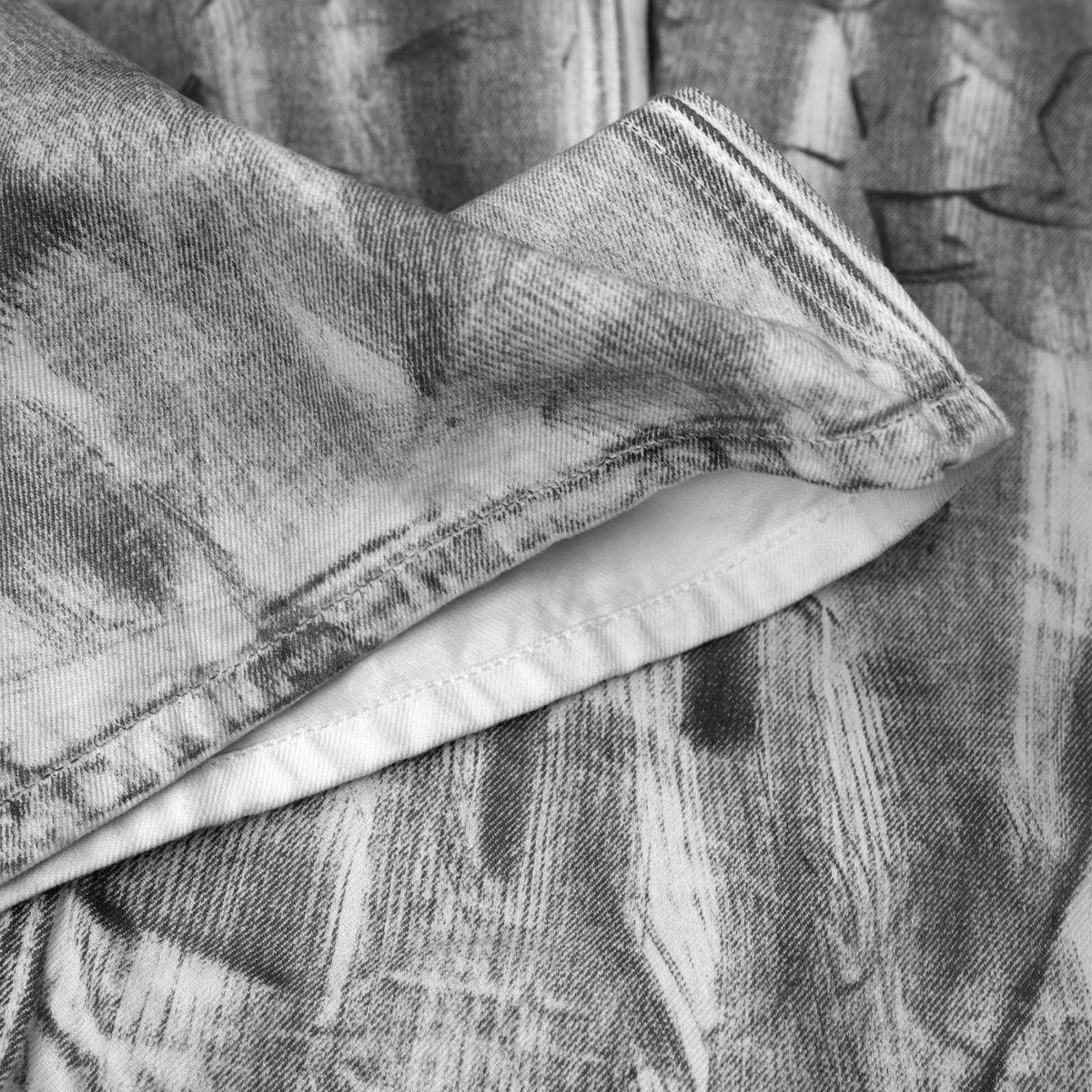 TIE-DYE WASHED DIRTY WHITE BAGGY JEANS/ WHITE
