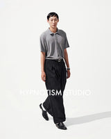 BLACK STRIPED CRUDE TROUSERS