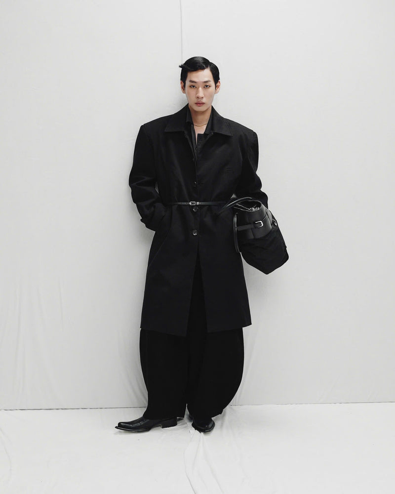 BLACK LOOSE FLOW DENIM PANTS