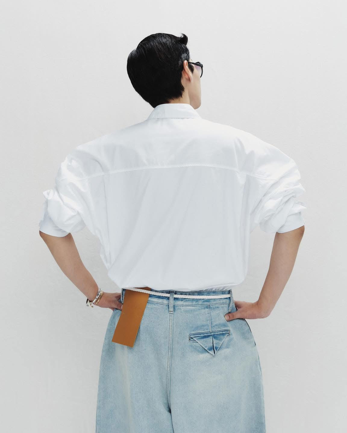 LIGHT BLUE LOOSE FLOW DENIM PANTS