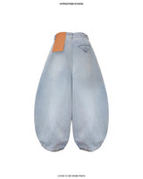 LIGHT BLUE LOOSE FLOW DENIM PANTS
