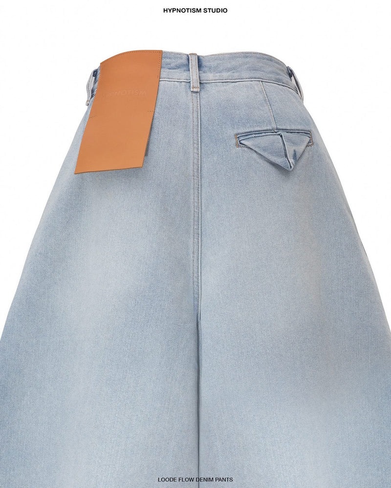 LIGHT BLUE LOOSE FLOW DENIM PANTS