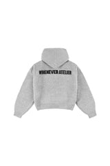 GREY "WHENEVER" GRAND WAFFLE ZIP HOODIE