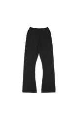 BLACK "WHENEVER" WAFFLE KNIT FLARE PANTS