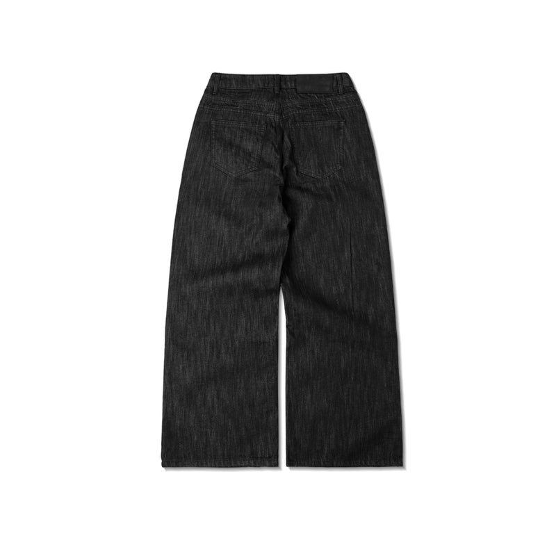 LOOSE FIT RAW DENIM PANTS/ BLACK