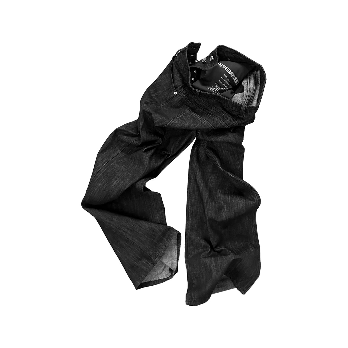 LOOSE FIT RAW DENIM PANTS/ BLACK