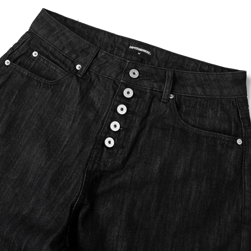 LOOSE FIT RAW DENIM PANTS/ BLACK