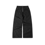 LOOSE FIT RAW DENIM PANTS/ BLACK