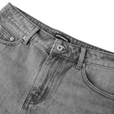 WASHED DENIM SHORTS/ GREY