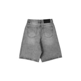 WASHED DENIM SHORTS/ GREY