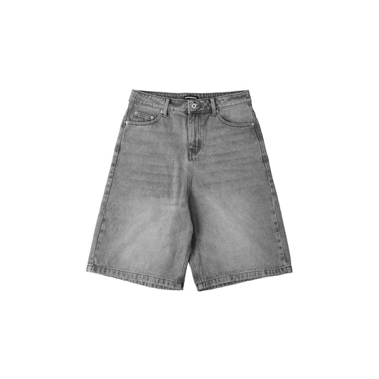 WASHED DENIM SHORTS/ GREY