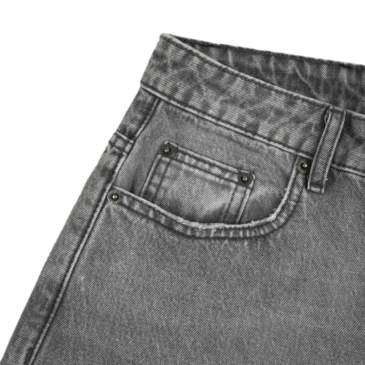 WASHED DENIM SHORTS/ GREY