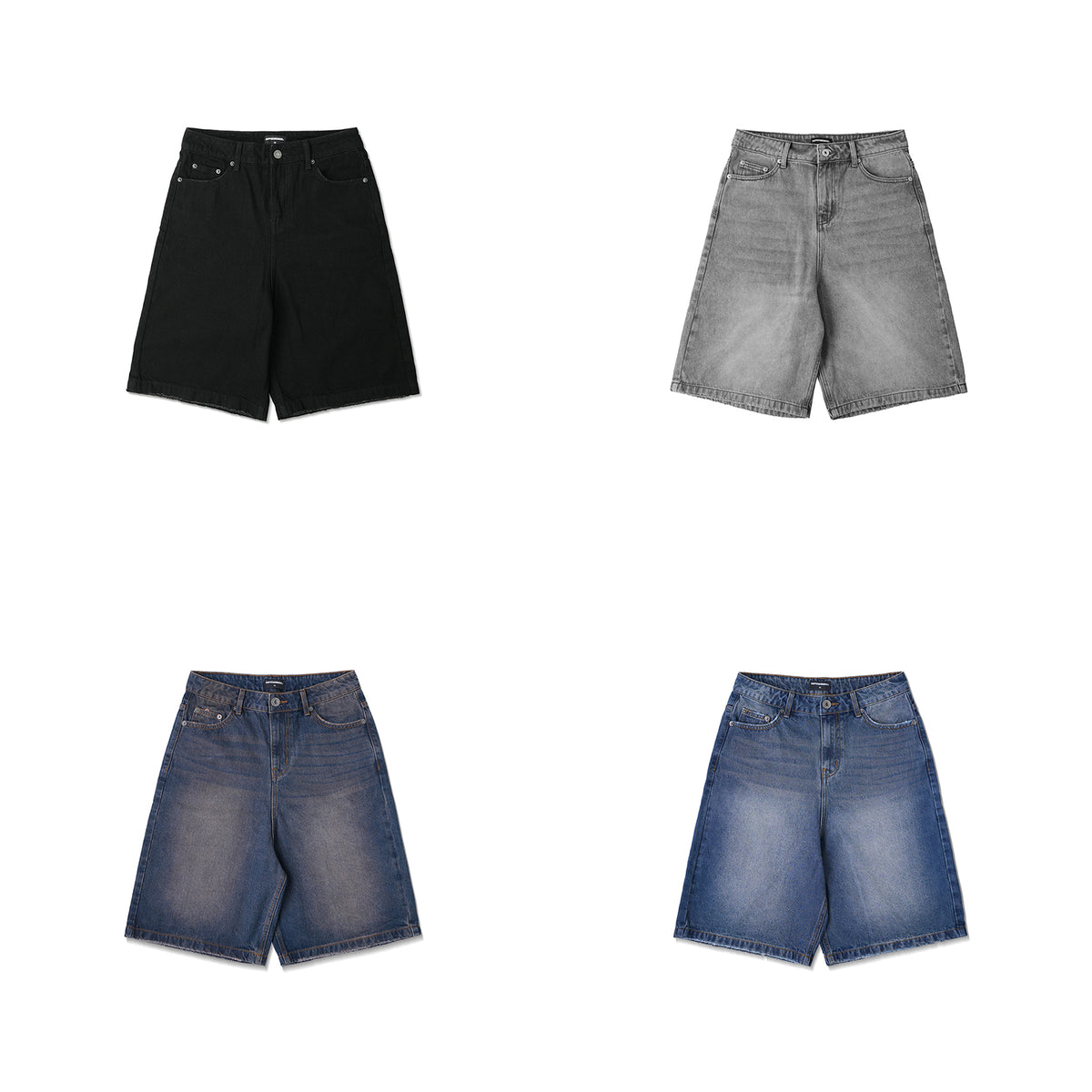 WASHED DENIM SHORTS/ GREY