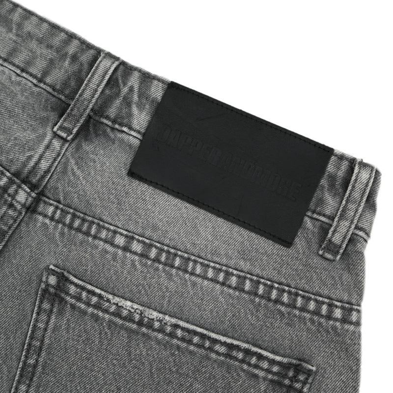 WASHED DENIM SHORTS/ GREY