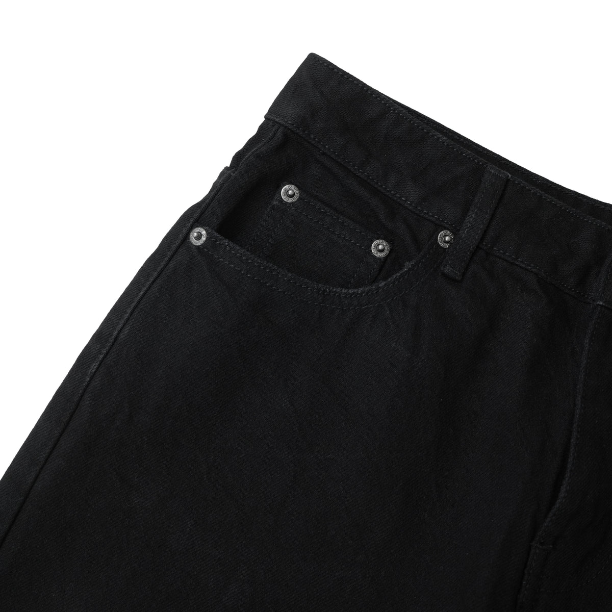 WASHED DENIM SHORTS/ SOLID BLACK