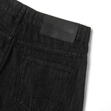 RAW DENIM JORT PLEAT / BLACK