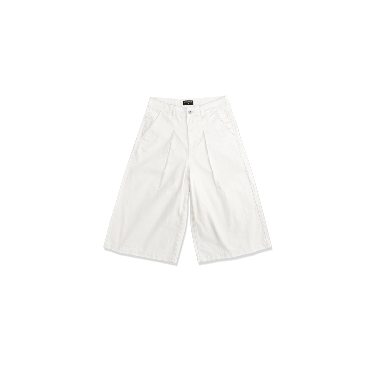 RAW DENIM JORT PLEAT / WHITE