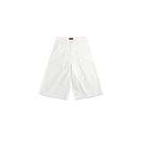 RAW DENIM JORT PLEAT / WHITE