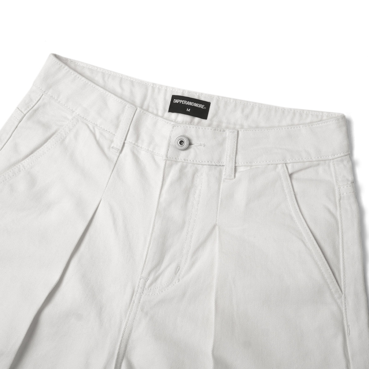 RAW DENIM JORT PLEAT / WHITE