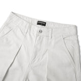 RAW DENIM JORT PLEAT / WHITE