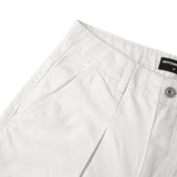 RAW DENIM JORT PLEAT / WHITE