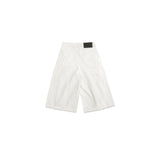 RAW DENIM JORT PLEAT / WHITE