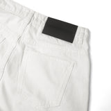 RAW DENIM JORT PLEAT / WHITE