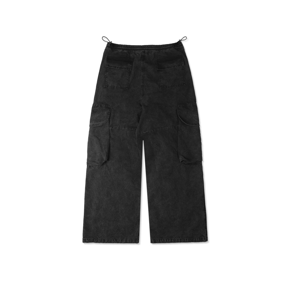 BIG POCKET CARGO PANTS WASHED/ BLACK