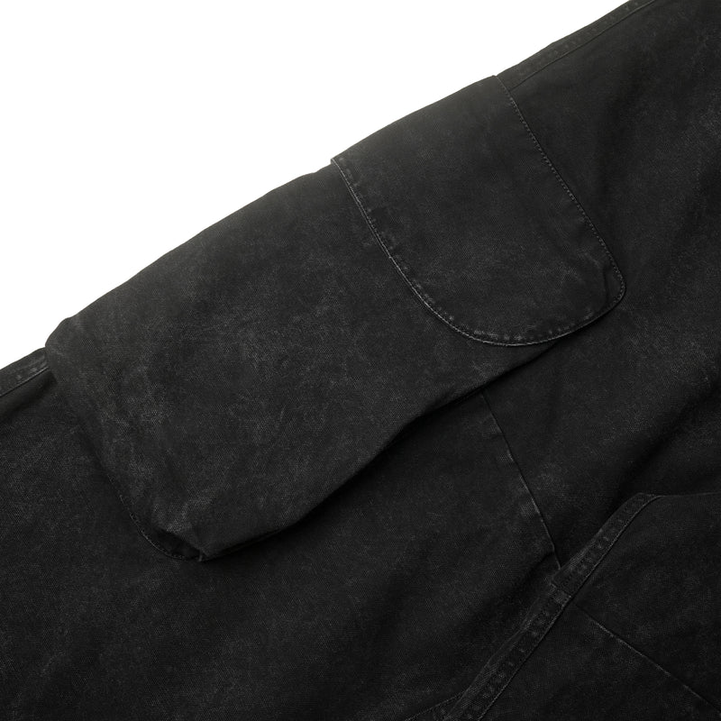 BIG POCKET CARGO PANTS WASHED/ BLACK
