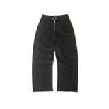 FRONT ZIP DENIM PANTS WASHED/ BLACK