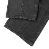 FRONT ZIP DENIM PANTS WASHED/ BLACK