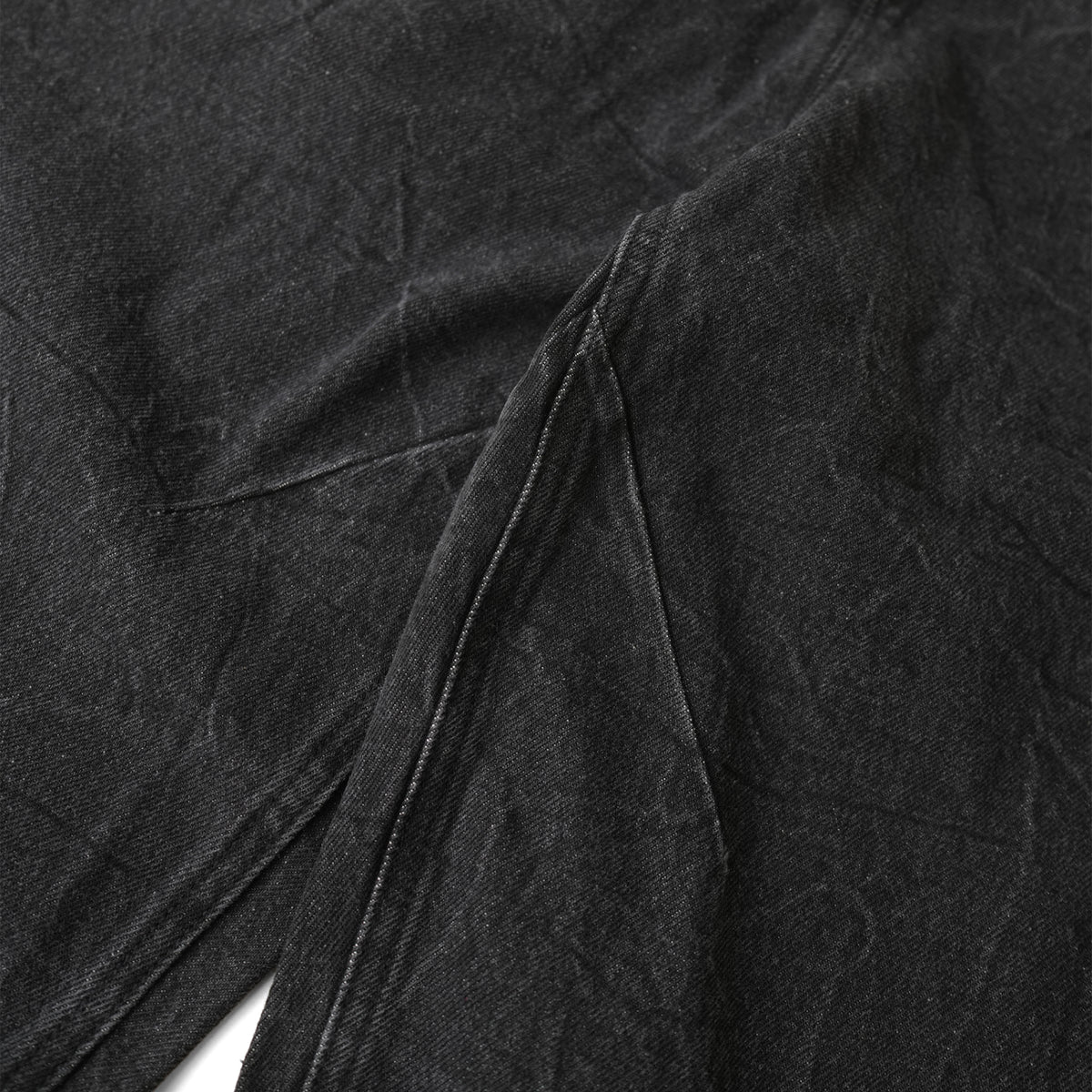 FRONT ZIP DENIM PANTS WASHED/ BLACK