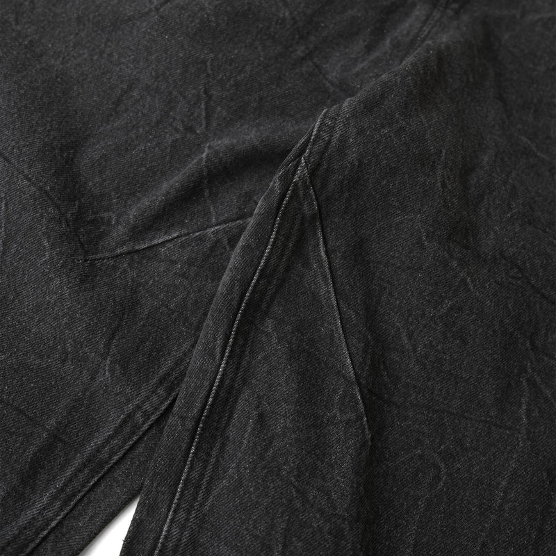 FRONT ZIP DENIM PANTS WASHED/ BLACK