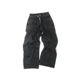 FRONT ZIP DENIM PANTS WASHED/ BLACK