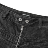 FRONT ZIP DENIM PANTS WASHED/ BLACK