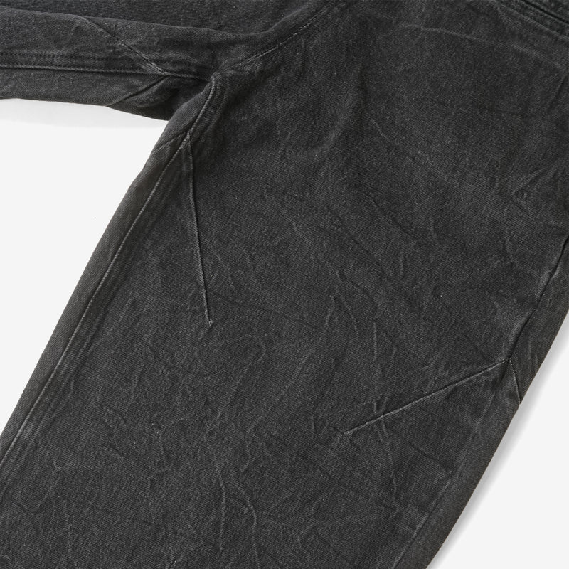 FRONT ZIP DENIM PANTS WASHED/ BLACK