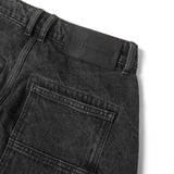 FRONT ZIP DENIM PANTS WASHED/ BLACK
