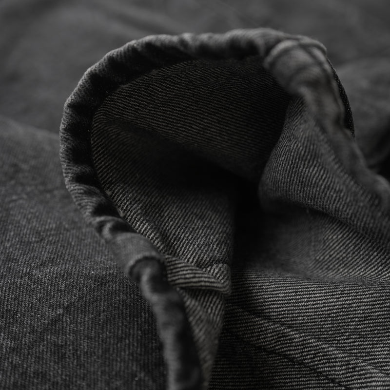 FRONT ZIP DENIM PANTS WASHED/ BLACK