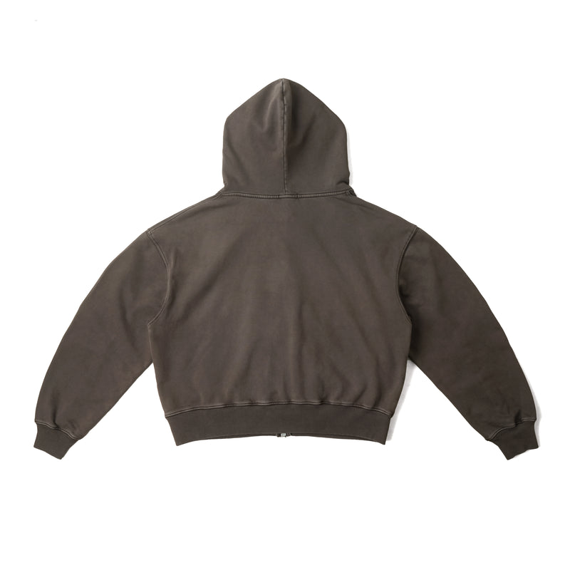 SILENT FORM ZIP HOODIE/ BURNT UMBER
