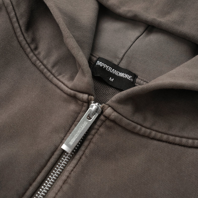 SILENT FORM ZIP HOODIE/ BURNT UMBER