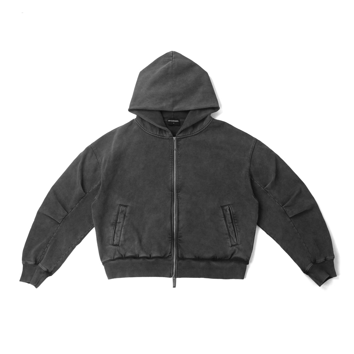 SILENT FORM ZIP HOODIE/ ASH BLACK