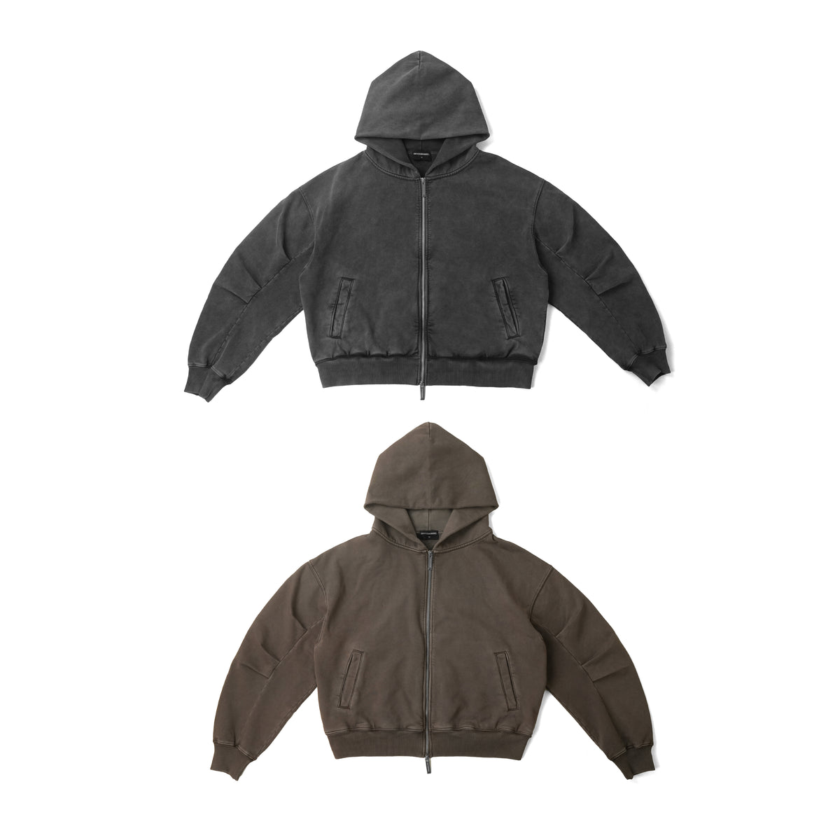 SILENT FORM ZIP HOODIE/ ASH BLACK