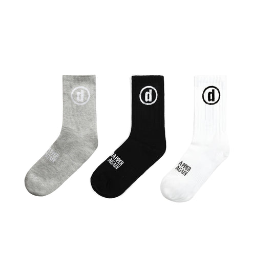 CIRCLE SOCKS - BLACK/ WHITE/ GREY