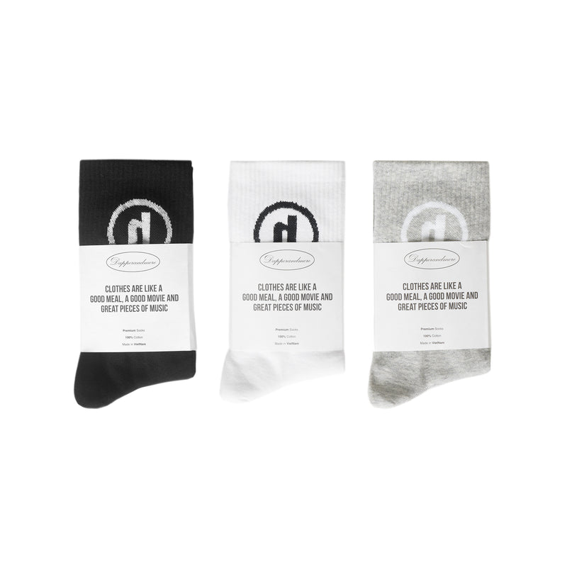 CIRCLE SOCKS - BLACK/ WHITE/ GREY