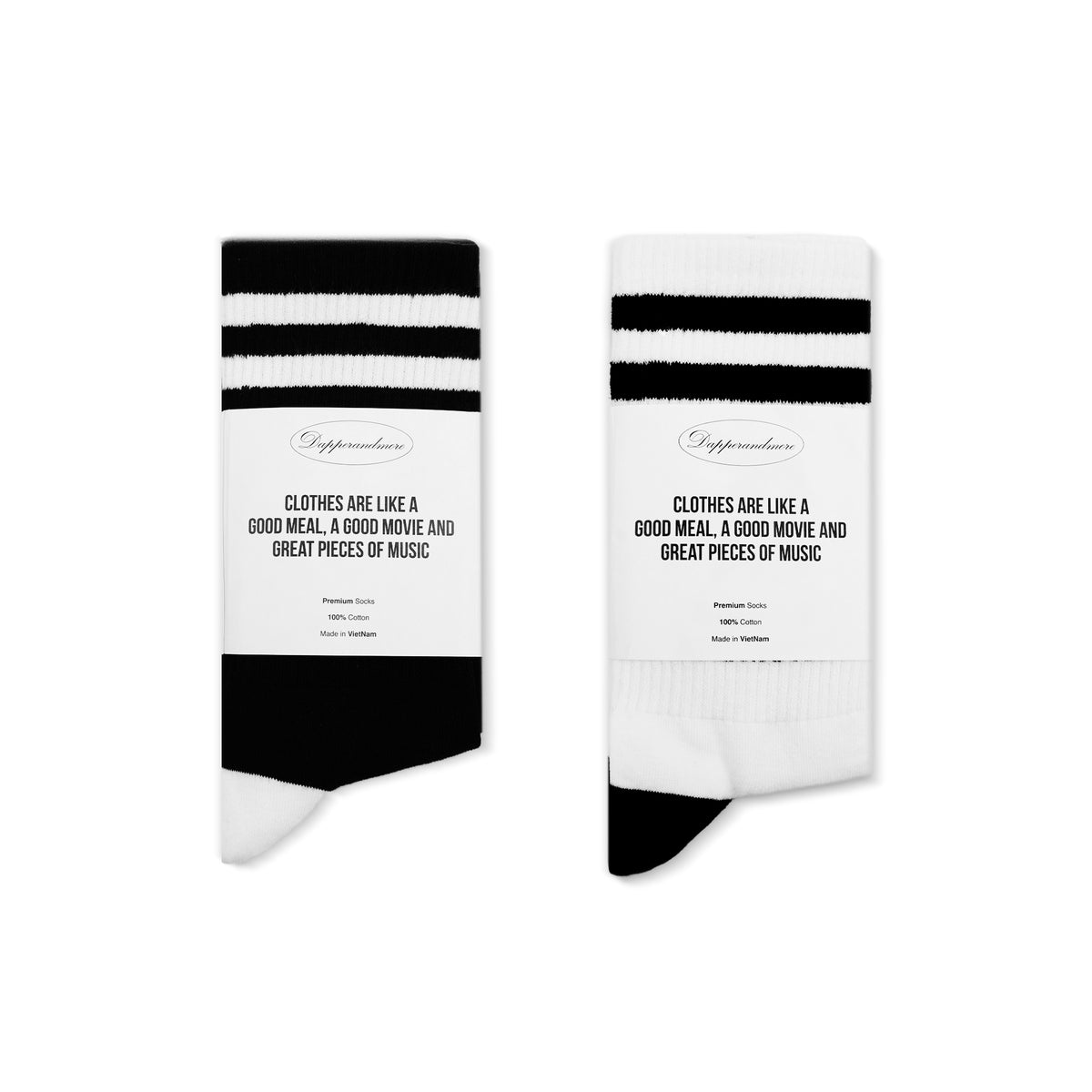 GOTHIC SOCKS - BLACK/WHITE