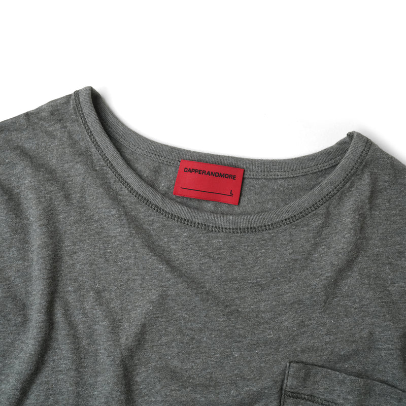 LIGHTWEIGHT LINEN POCKET LONG SLEEVE/ GREY
