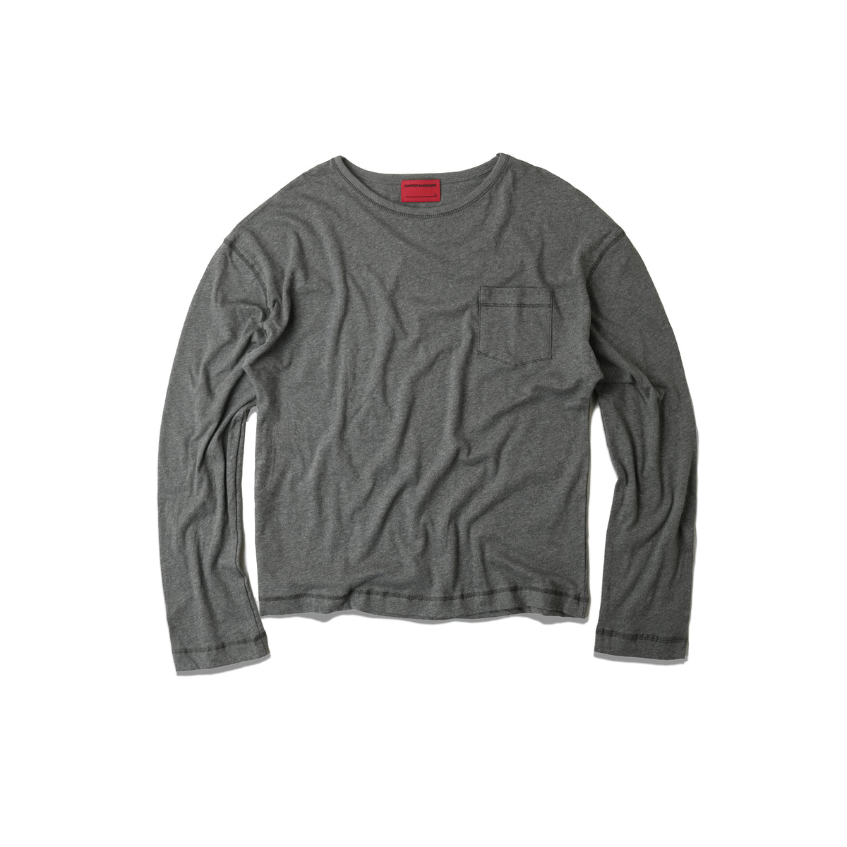 LIGHTWEIGHT LINEN POCKET LONG SLEEVE/ GREY